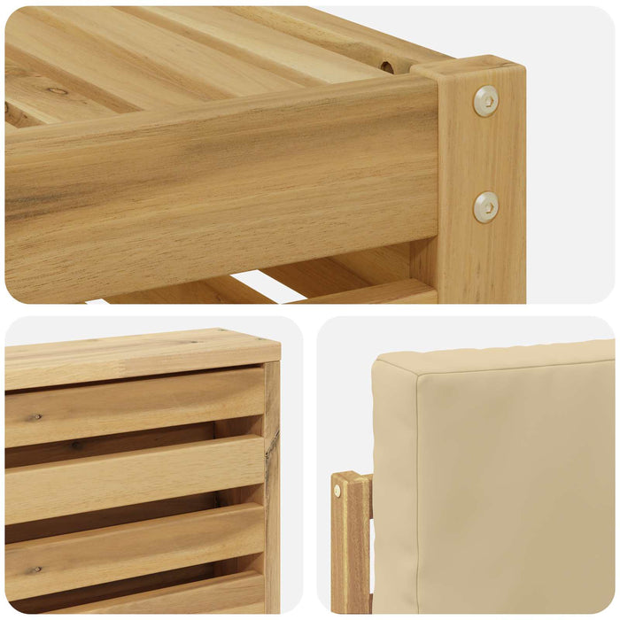 Set de canapele de exterior 5 pcs Alb și Bej WALTI