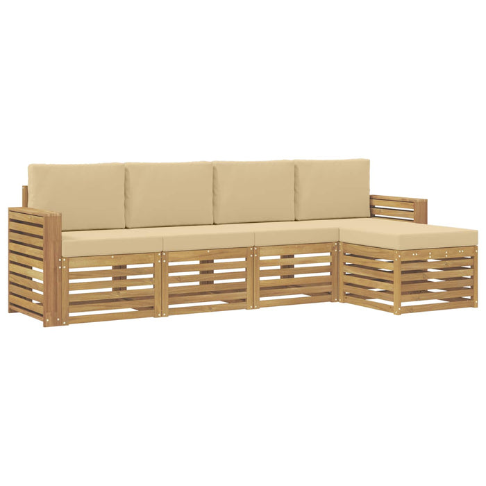 Set de canapele de exterior 5 pcs Alb și Bej WALTI