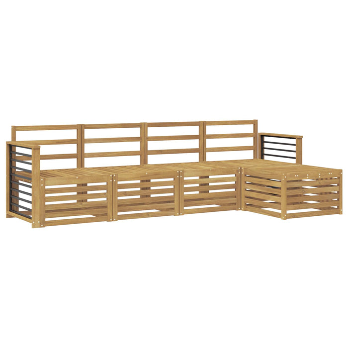 Set de canapele de exterior 5 pcs Alb Lemn Solid de Acacia - WALTI WALTI