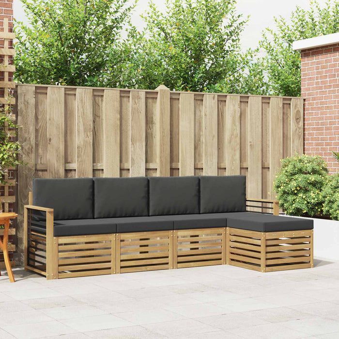 Set de canapele de exterior 5 pcs Alb și antracit WALTI