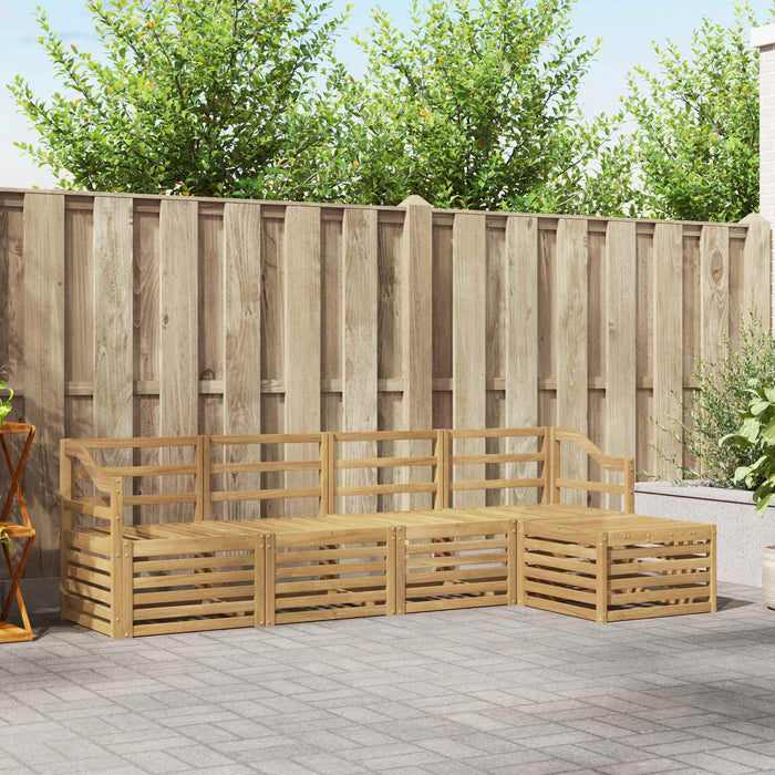 Set de canapele de exterior 5 pcs Alb Lemn Solid de Acacia WALTI