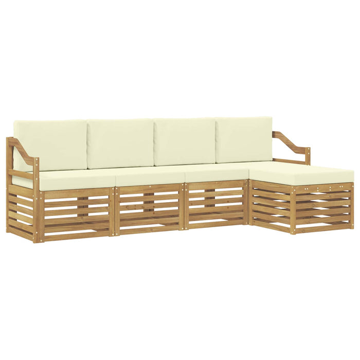 Set de canapele de exterior 5 pcs Alb și crem WALTI