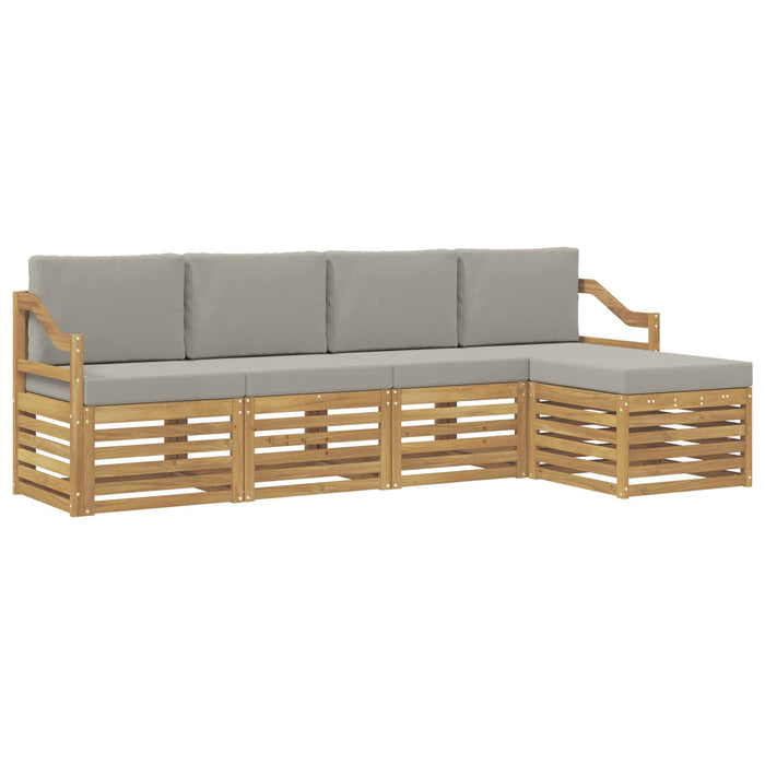 Set de canapele de exterior 5 pcs Alb și gri deschis WALTI