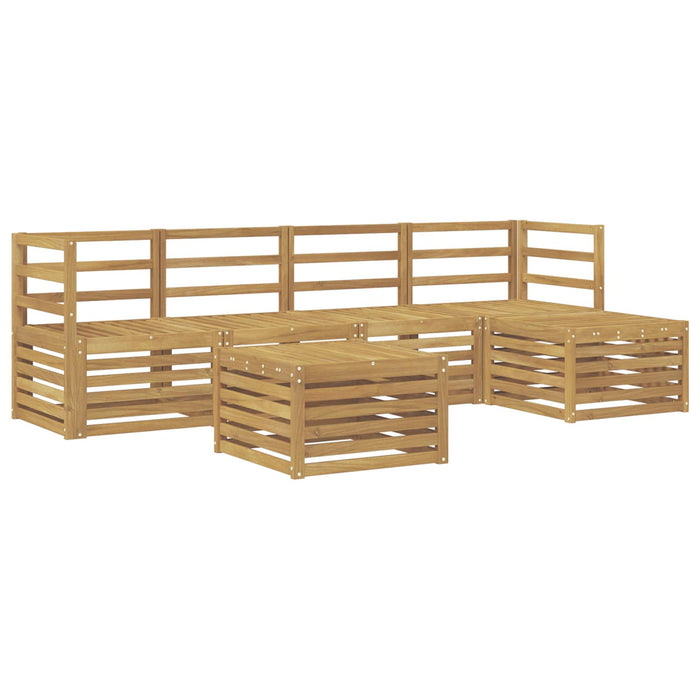 Set de canapele de exterior 6 pcs Alb Lemn Solid de Acacia WALTI