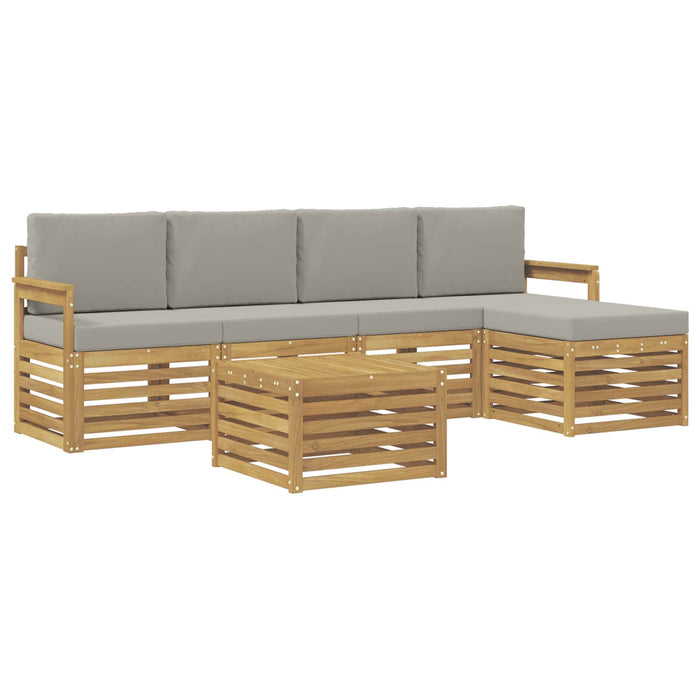 Set de canapele de exterior 6 pcs Alb și gri deschis WALTI