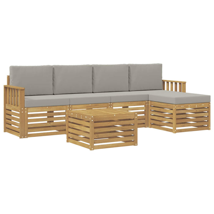 Set de canapele de exterior 6 pcs Alb și gri deschis WALTI