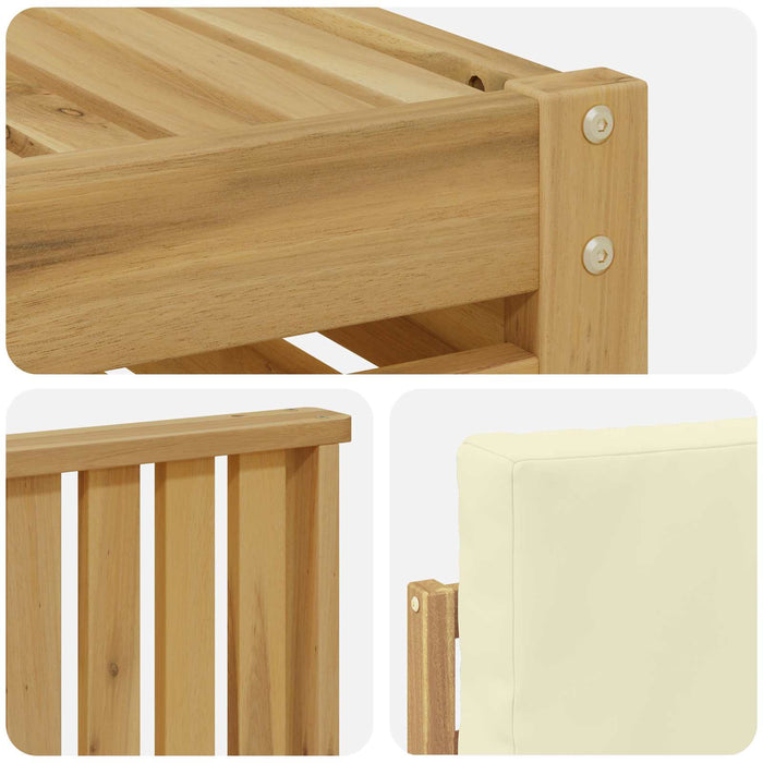 Set de canapele de exterior 6 pcs Alb și crem 59 x 59 x 37 cm WALTI