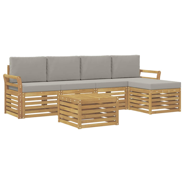Set de canapele de exterior 6 pcs Alb și gri deschis WALTI