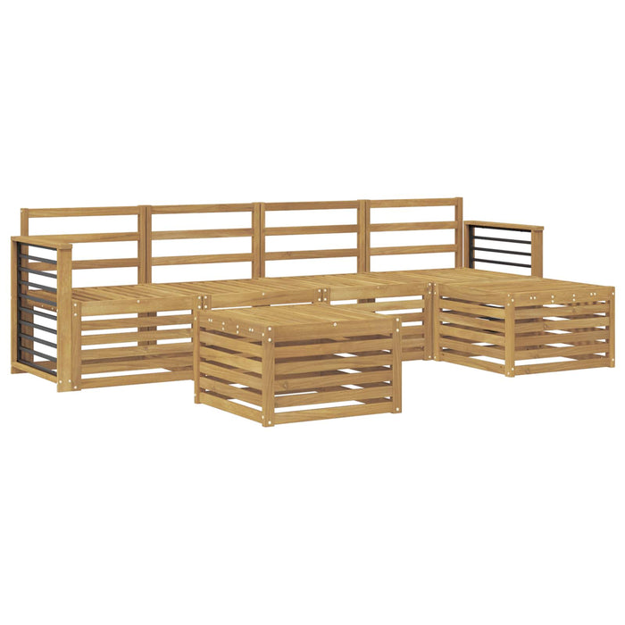 Set de canapele de exterior 6 pcs Alb Lemn Solid de Acacia WALTI