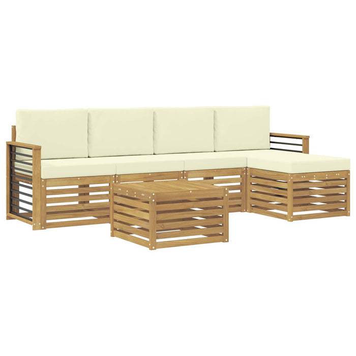 Set de canapele de exterior 6 pcs Alb și crem 59 x 59 x 37 cm WALTI