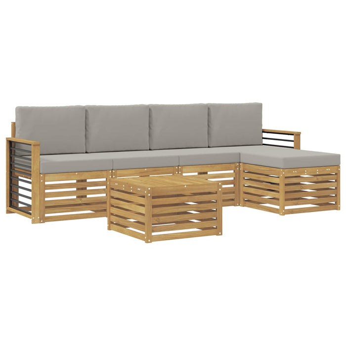 Set de canapele de exterior 6 pcs Alb și gri deschis WALTI