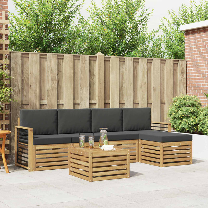 Set de canapele de exterior 6 pcs Alb și antracit WALTI