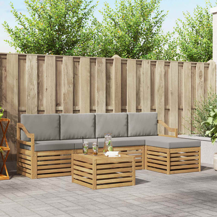 Set de canapele de exterior 6 pcs Alb și gri deschis WALTI