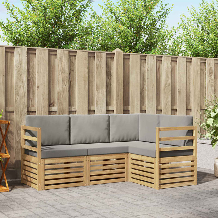 Seturi de canapele 4 pcs Alb și gri deschis WALTI