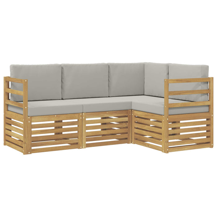 Seturi de canapele 4 pcs Alb și gri deschis WALTI
