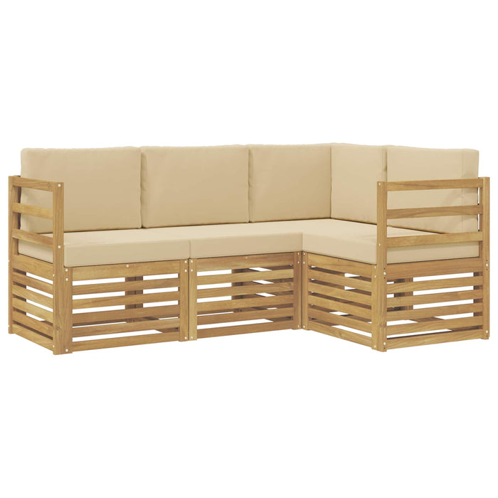 Seturi de canapele 4 pcs Alb și Bej 185,5 x 126,5 x 73 cm WALTI