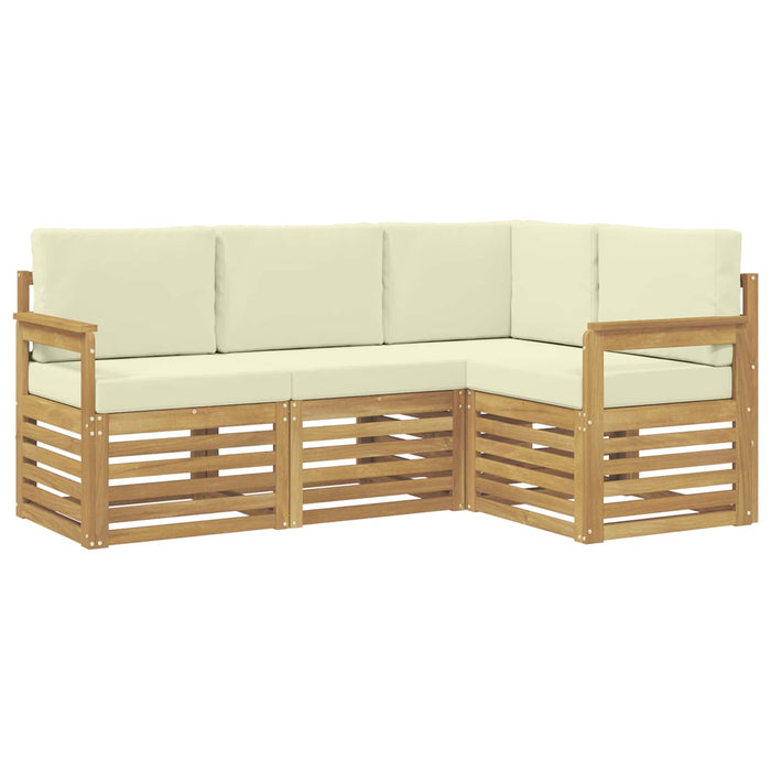 Set de canapele de exterior 4 pcs Alb și crem WALTI
