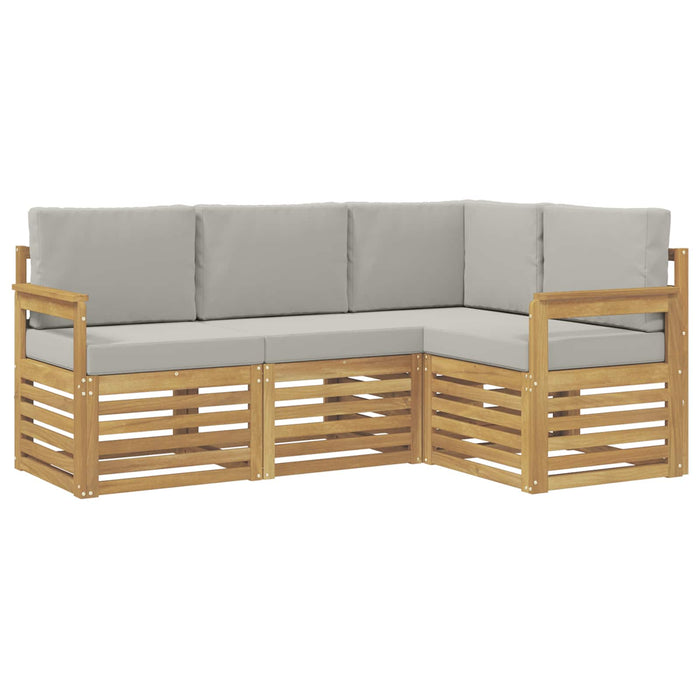Set de canapele de exterior 4 pcs Alb și gri deschis WALTI