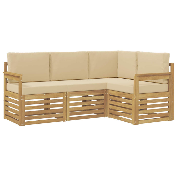 Set de canapele de exterior 4 pcs Alb și Bej WALTI