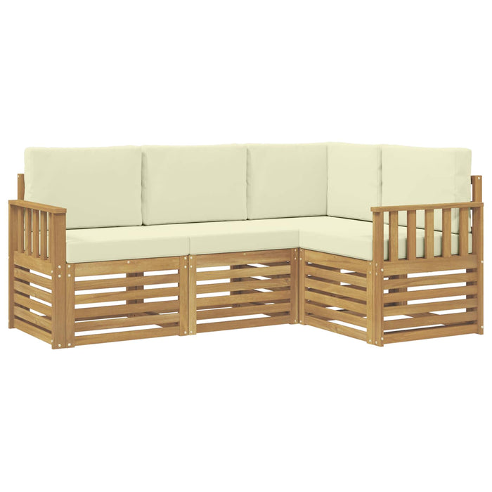 Set de canapele de exterior 4 pcs Alb și crem WALTI