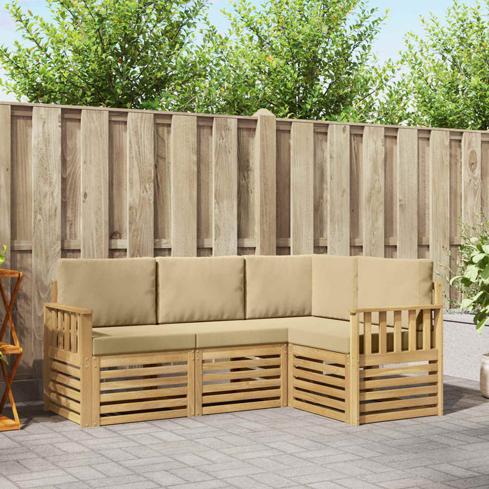 Set de canapele de exterior 4 pcs Alb și Bej WALTI
