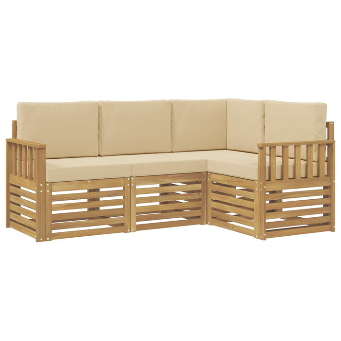 Set de canapele de exterior 4 pcs Alb și Bej WALTI