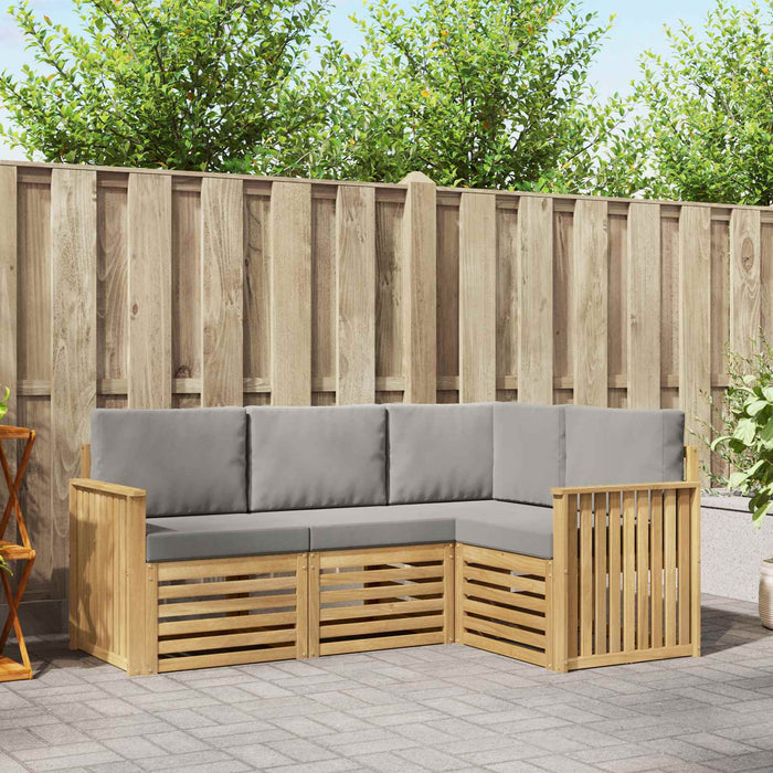 Seturi de canapele 4 pcs Alb și gri deschis - WALTI WALTI