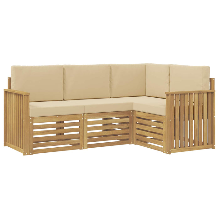 Seturi de canapele 4 pcs Alb și Bej 187,5 x 128,5 x 73 cm - WALTI WALTI