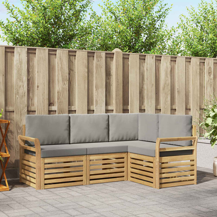 Seturi de canapele 4 pcs Alb și gri deschis 190 x 130,5 x 73 cm - WALTI WALTI
