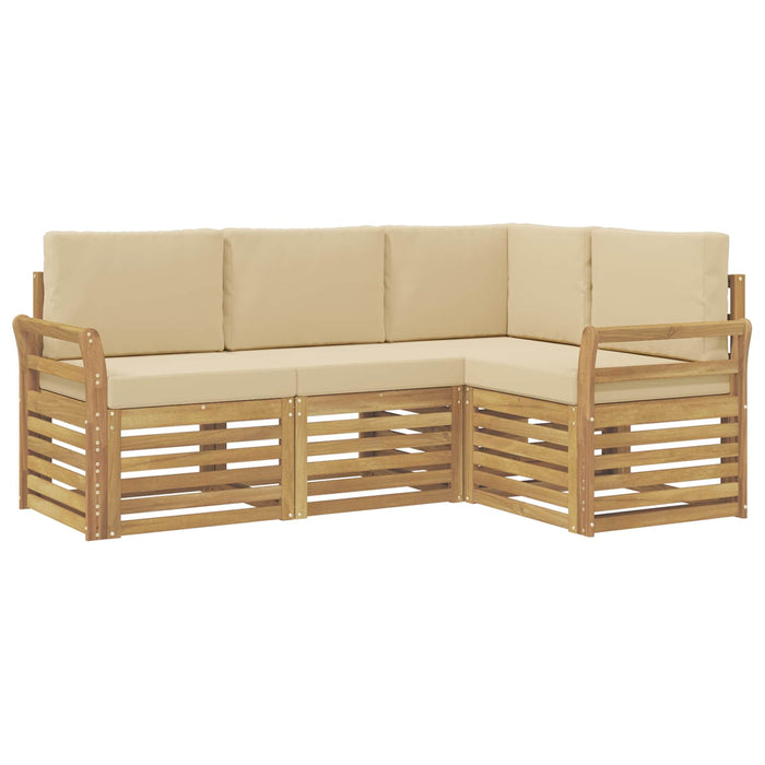 Seturi de canapele 4 pcs Alb și Bej 190 x 130,5 x 73 cm - WALTI WALTI