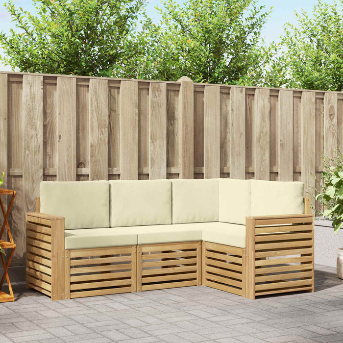 Seturi de canapele 4 pcs Alb și crem 191 x 132,5 x 73 cm - WALTI WALTI