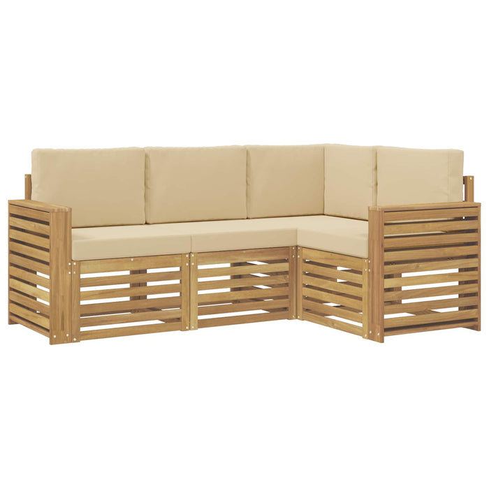 Seturi de canapele 4 pcs Alb și Bej 191 x 132,5 x 73 cm - WALTI WALTI