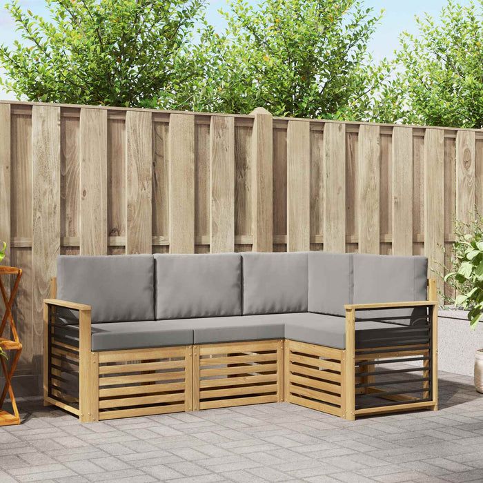 Seturi de canapele 4 pcs Alb și gri deschis WALTI