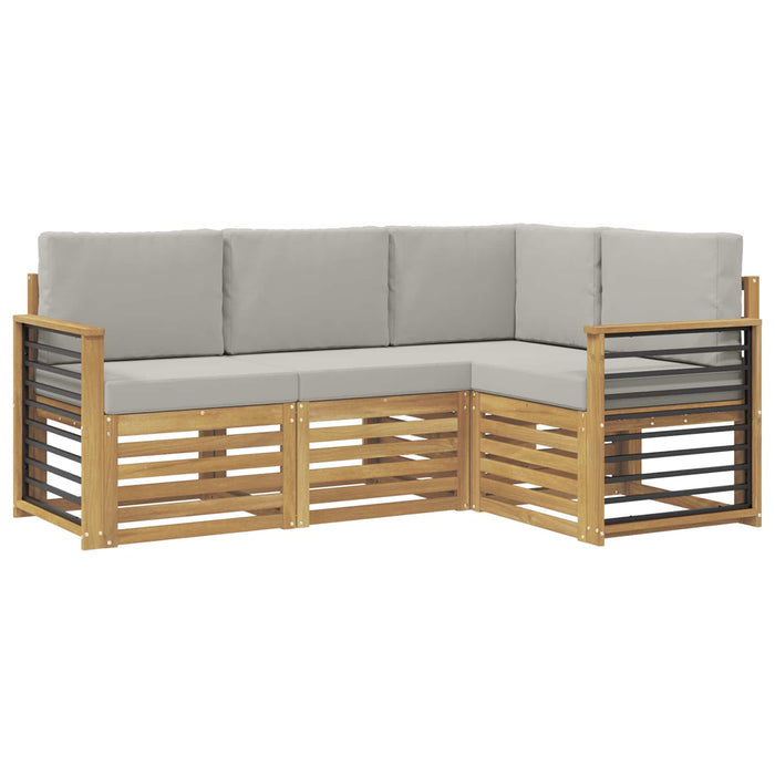 Seturi de canapele 4 pcs Alb și gri deschis WALTI