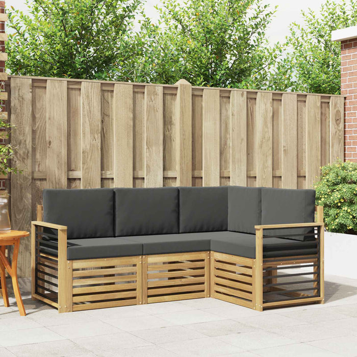 Seturi de canapele 4 pcs Alb și antracit 187,5 x 128,5 x 73 cm WALTI