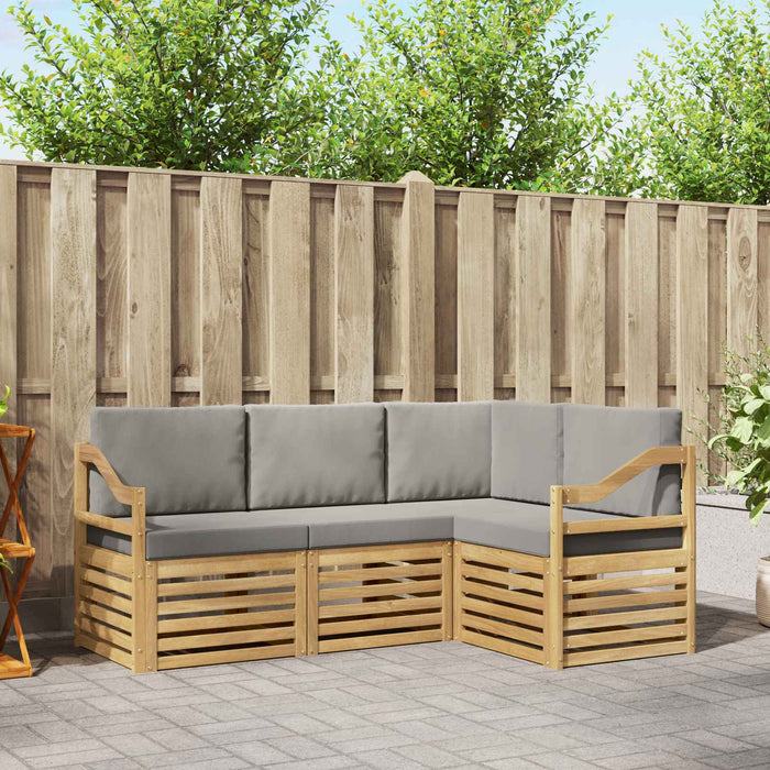 Seturi de canapele 4 pcs Alb și gri deschis WALTI