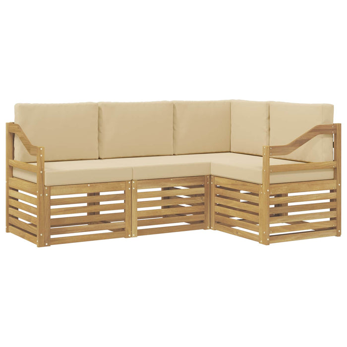 Seturi de canapele 4 pcs Alb și Bej 185,5 x 126,5 x 73 cm WALTI