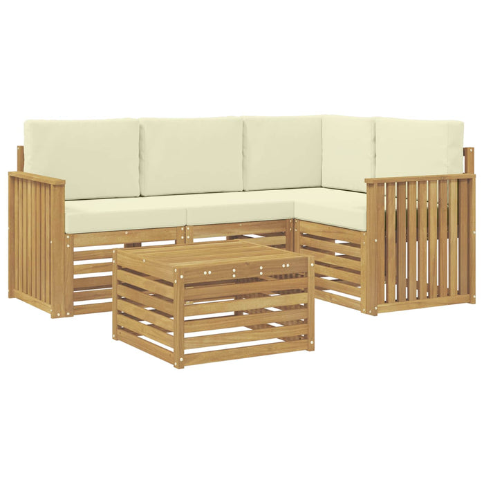 Set de canapele de exterior 5 pcs Alb și crem 59 x 59 x 37 cm - WALTI WALTI