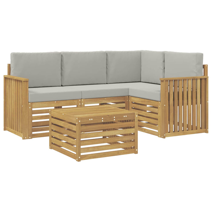 Set de canapele de exterior 5 pcs Alb și gri deschis WALTI