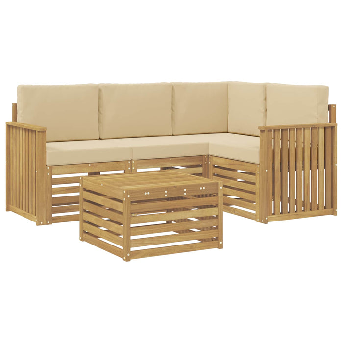 Set de canapele de exterior 5 pcs Alb și Bej 59 x 59 x 37 cm - WALTI WALTI