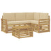 Set de canapele de exterior 5 pcs Alb și Bej 59 x 59 x 37 cm - WALTI WALTI