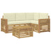 Set de canapele de exterior 5 pcs Alb și crem 59 x 59 x 37 cm - WALTI WALTI