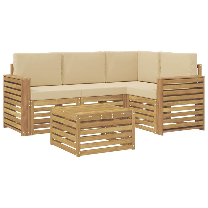 Set de canapele de exterior 5 pcs Alb și Bej 59 x 59 x 37 cm - WALTI WALTI