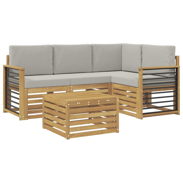 Set de canapele de exterior 5 pcs Alb și gri deschis WALTI