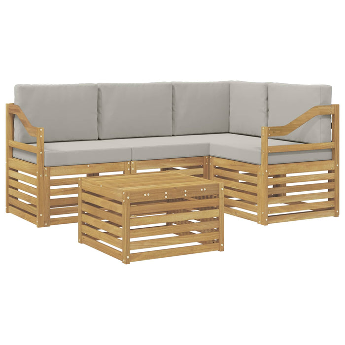 Set de canapele de exterior 5 pcs Alb și gri deschis WALTI