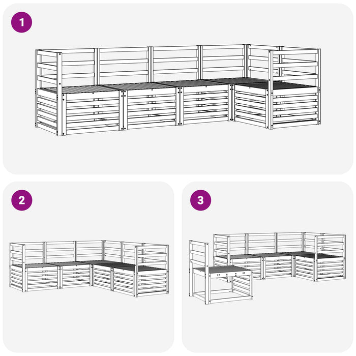 Set de canapele de exterior 5 pcs Alb 245 x 126,5 x 73 cm WALTI