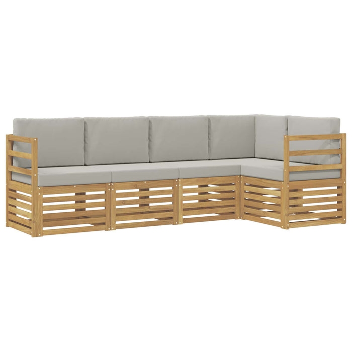 Set de canapele de exterior 5 pcs Alb și gri deschis WALTI