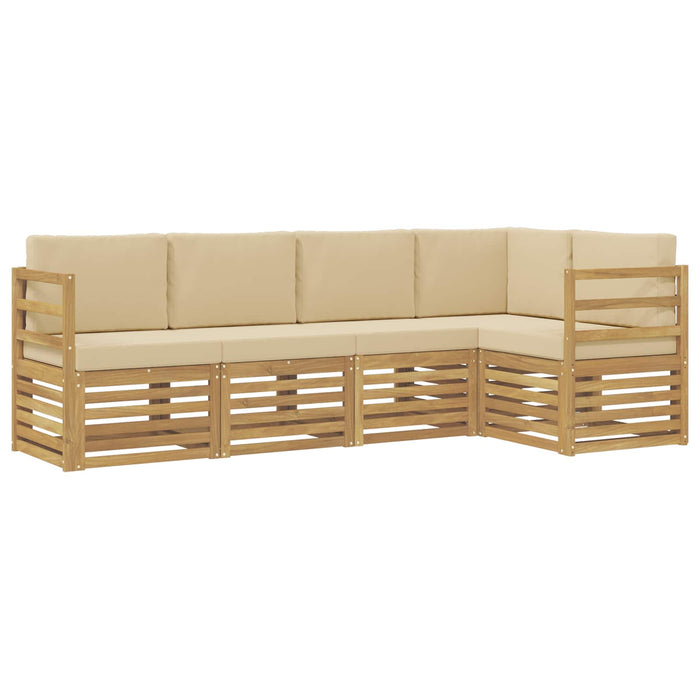 Set de canapele de exterior 5 pcs Alb și Bej WALTI