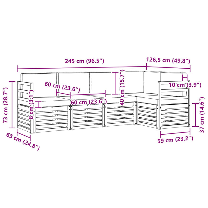 Set de canapele de exterior 5 pcs Alb și Bej WALTI