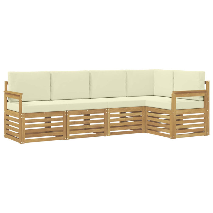 Set de canapele de exterior 5 pcs Alb și crem WALTI